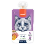 WANPY Tasty Pasta de Carne, Pato y Calabaza, bolsa de recompensa para gatos, (puré), 90g