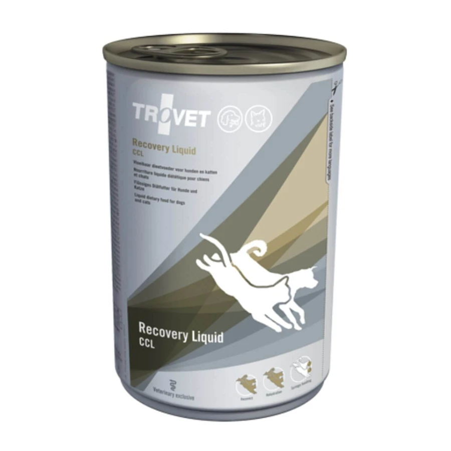 TROVET Recovery Liquid CCL, dieta veterinaria para perros y gatos, alimento líquido, convalecencia y recuperación postoperatoria, (líquido),400g