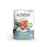 SCHESIR Complementary In Jelly, Pollo e Nasello, bustina di cibo umido per gatti, (in aspic), 70g