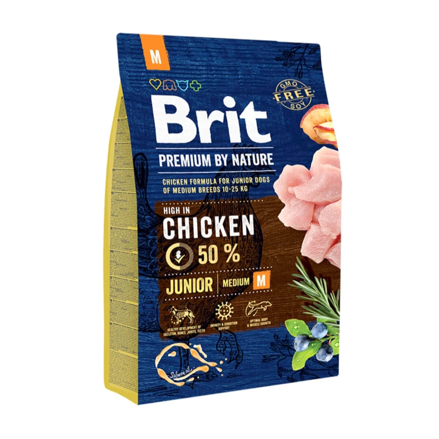 BRIT Premium By Nature Junior Medium Breed, M, Pollo, cibo secco per cani junior, 3kg