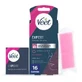 Veet Expert, strisce di cera depilatoria a freddo per il viso con burro di karité, 16 strisce