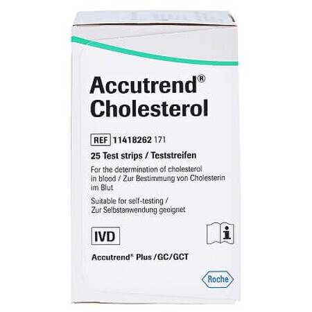 Test de colesterol Accutrend, 25 unidades, Roche