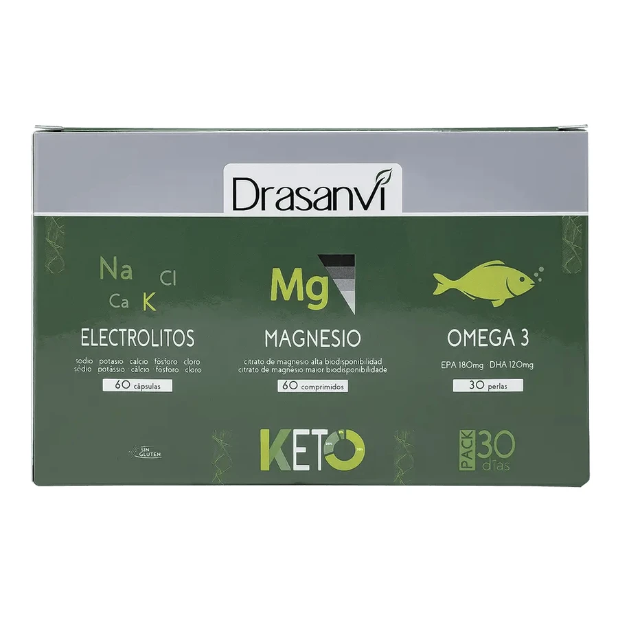 Drasanvi Keto Pack Electroliți 60 Capsule + Magneziu 60 Tablete + Omega 3 , 30 perle