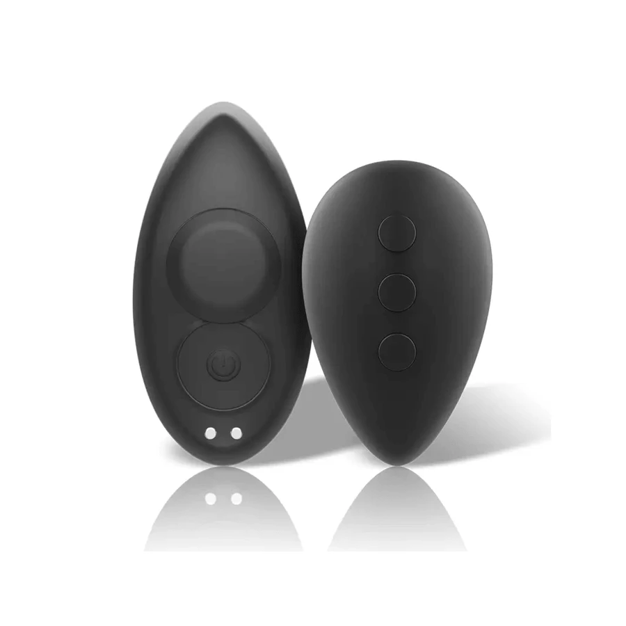 Black&Silver - Preston Silicone Rechargeable Panty Vibrator (Black & Silver)