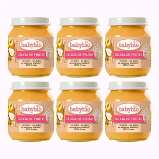 Babybio Fruit Delight, paquet de 6 x 130 gr.