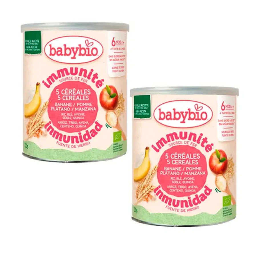 Babybio 5 Granen met Fruit , Pak 2 x 220 gram