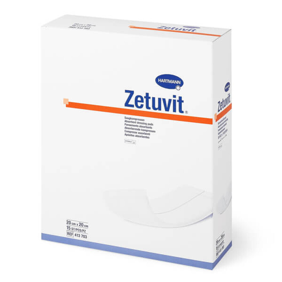 Zetuvit Saugeinlagen, 20x20 cm (413703), 15 Stück, Hartmann