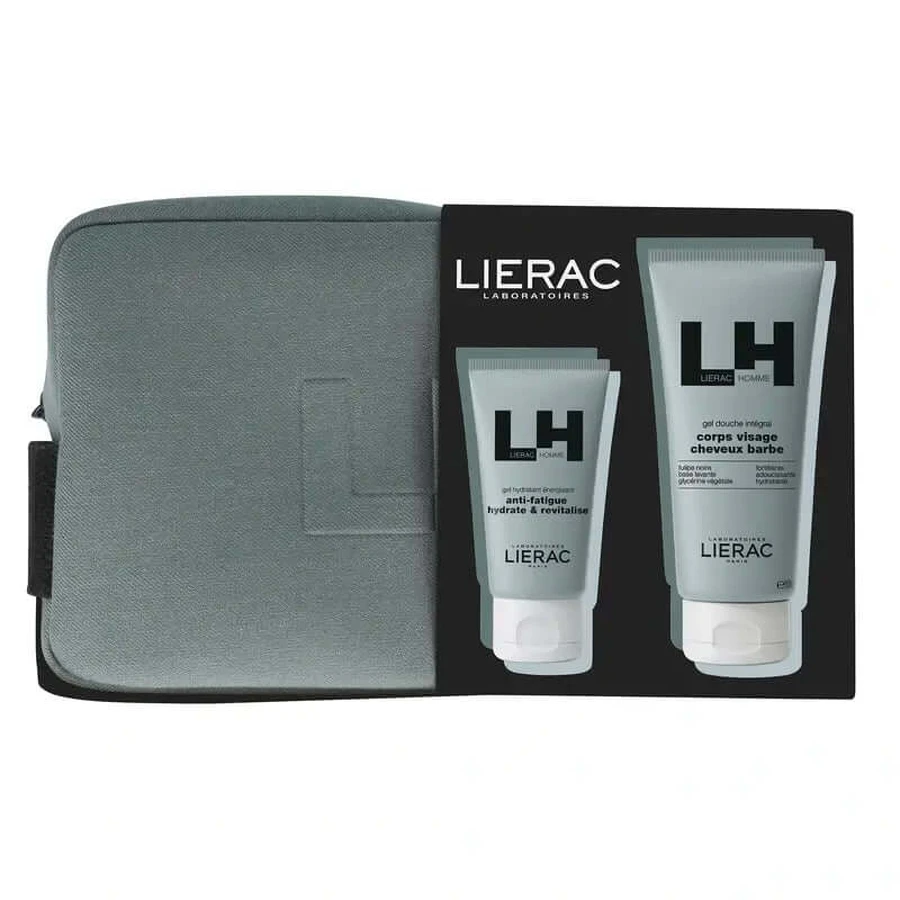 Lierac Homme Gel hidratant energizant 50 ml + Gel de duș, 200 ml