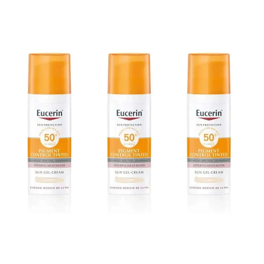 Eucerin Solar Face Pigment Control Fluid Fps50+ Tinted Light, 3X50 Ml