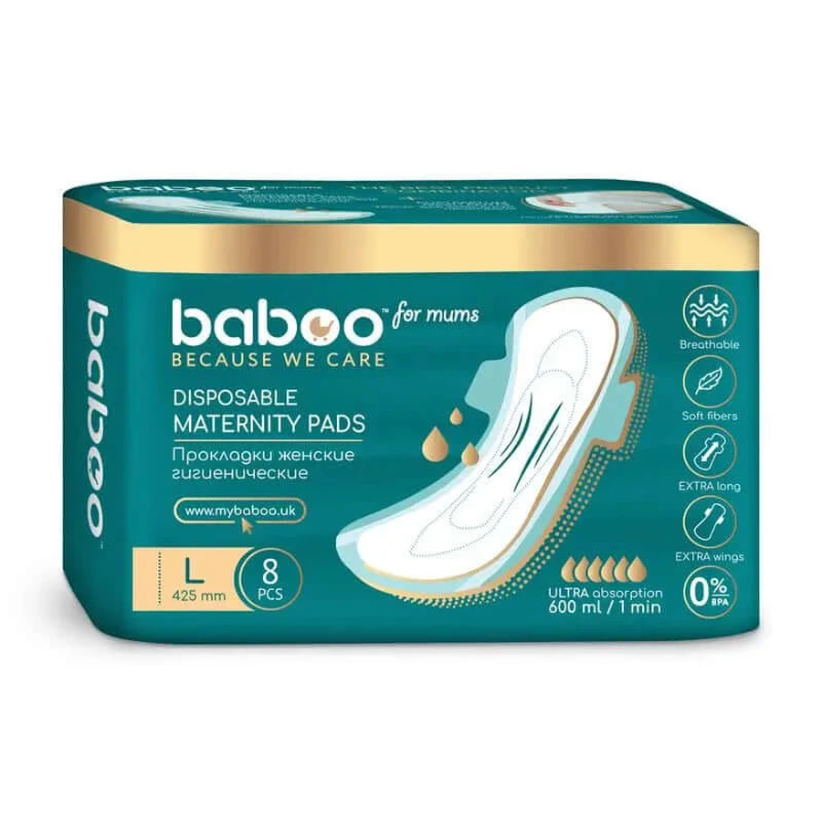Tampoane de unică folosință postpartum Baboo mari