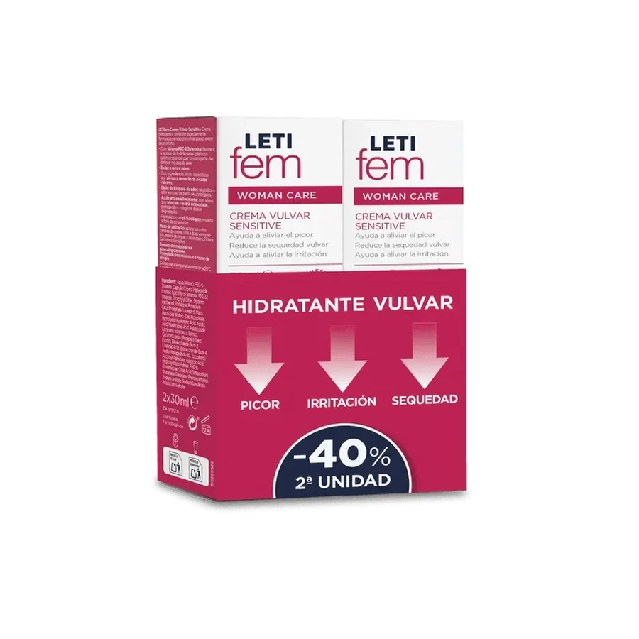 Letifem Sensitive Ltf Es Duplo Crema Sensitive 40% 2ª Unidad