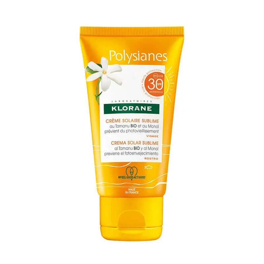 Klorane Polysianes SPF 30 Crema solare sublime con Tamanu Bio e Monoi, 50 ml