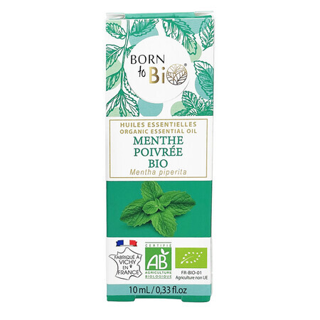 Aceite esencial de menta piperita bio, 10 ml, Born to Bio