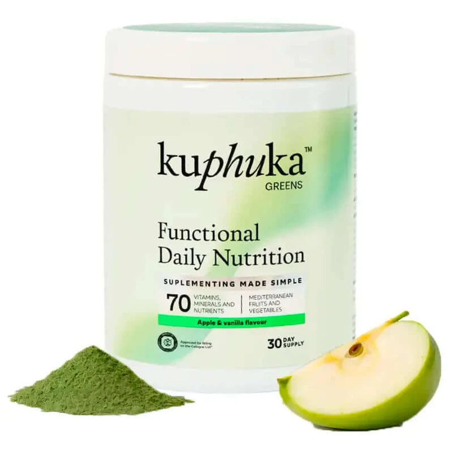 Kuphuka Greens Nahrungsergänzungsmittel 100% Natürlich & Ganzheitlich Apfel & Vanille, 411 Gramm