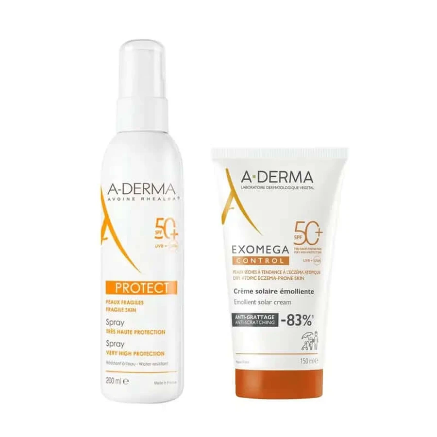 A-Derma Exomega Ctrl Cream Spf 50+ 150Ml Ad + Aderma Protect Sun Spray Spf50+ 200 Ml: ceny i cechy