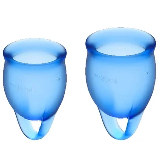 Satisfyer Feel Confident Menstruatie Cup Kit Intens Blauw 15 + 20 Ml