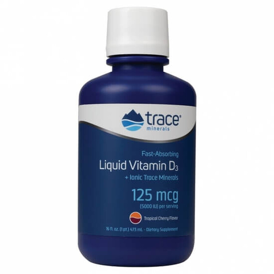 Vitamina D3 líquida 125 mcg, 473 ml, Trace Minerals