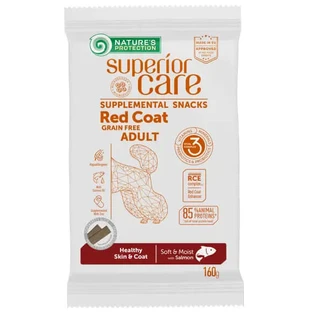 Natures Protection Superior Care Red Coat Snack ipoallergenico per cani. Salmone Pelle & Cappotto 160Gr