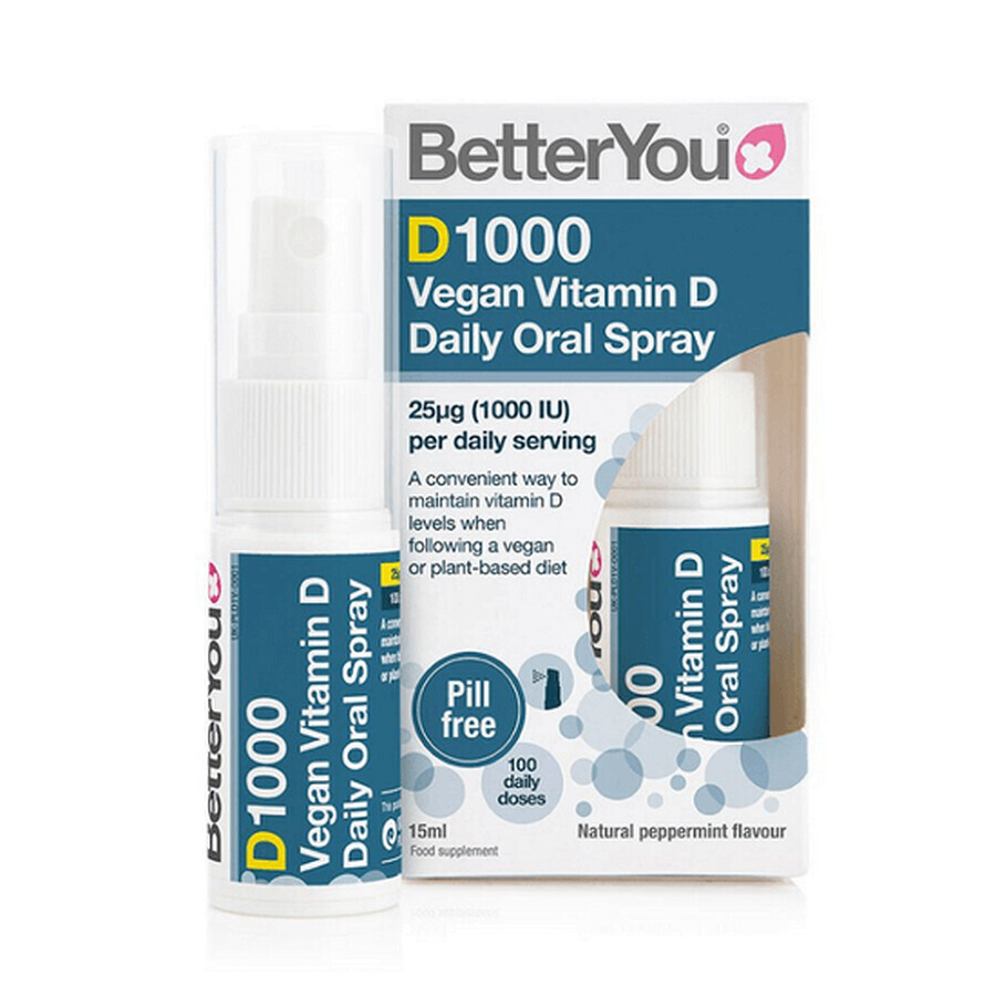 Spray oral vegano con vitamina D, 1000IU, 15ml, BetterYou