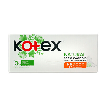 Compresas diarias, Natural, 20 unidades, Kotex