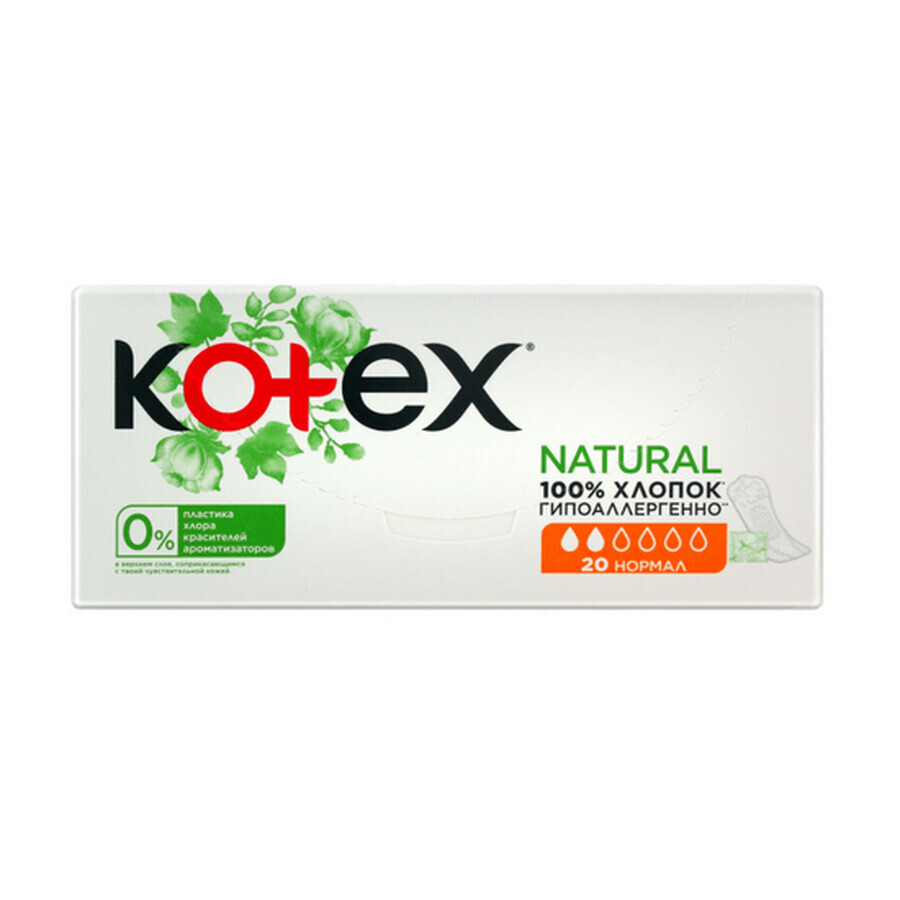 Compresas diarias, Natural, 20 unidades, Kotex