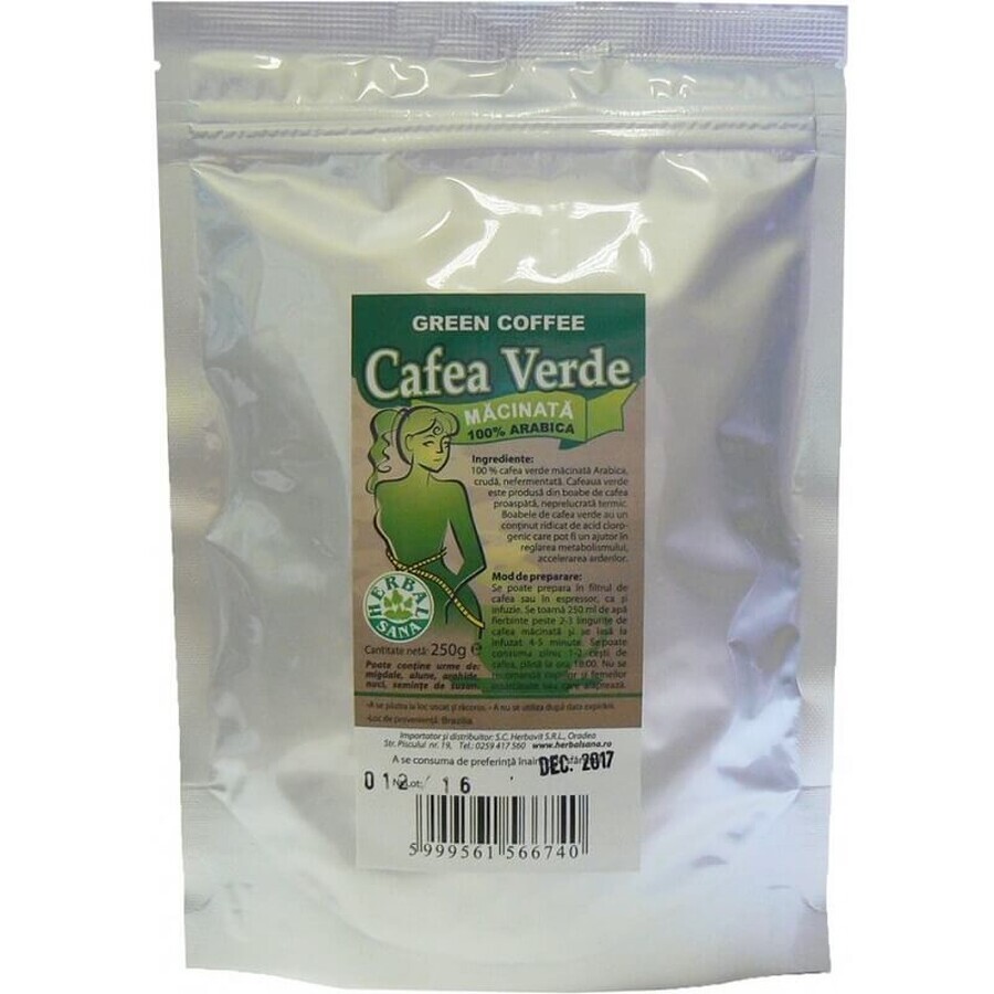 Café verde molido, 250 gr, Herbal Sana