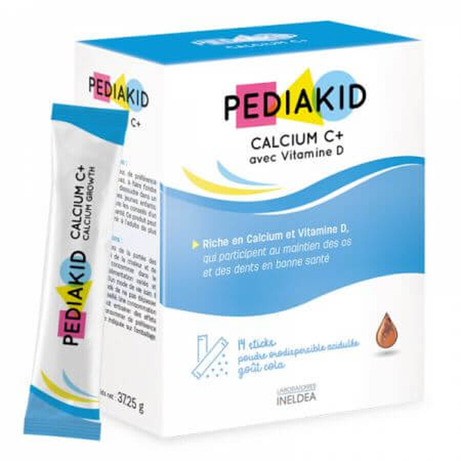 Calcium en vitamine D3 + Calcium C+, 14 sachets, Pediakid