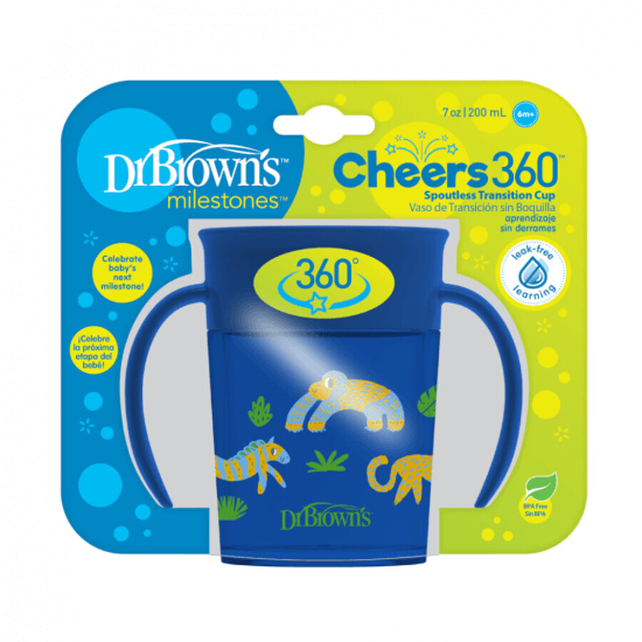 Tazza con manico Blue Cheers, 200 ml, Dr Brown's