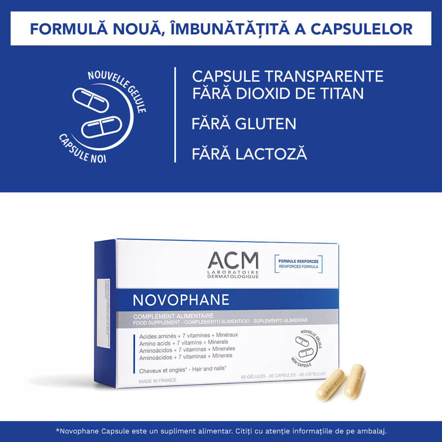 Capsule per capelli e unghie Novophane, 60 pezzi, ACM