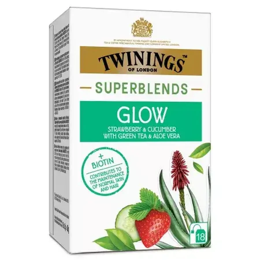 Té de hierbas Superblends Glow, 18 bolsitas, Twinings