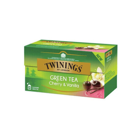 Té verde con sabor a cereza y vainilla, 25 bolsitas, Twinings