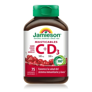 Jamieson Vitamina C+ D3 500Mg 500Ui , 75 tablete masticabile
