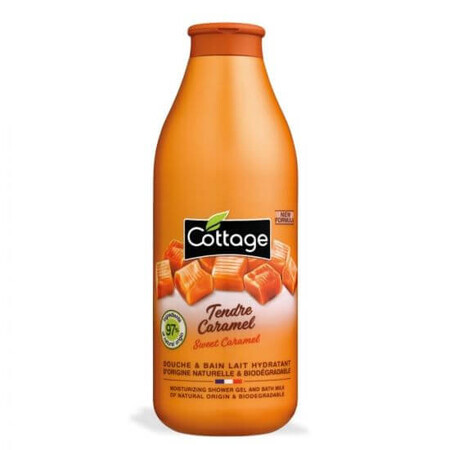 Gel de dus hidratant cu lapte si aroma de caramel, 750 ml, Cottage