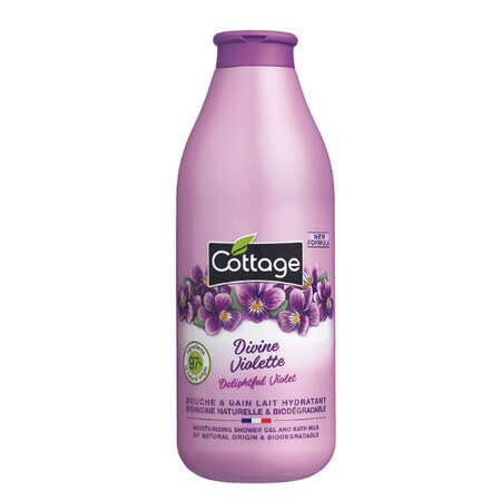 Gel de dus hidratant cu lapte si extract de Violete, 750 ml, Cottage