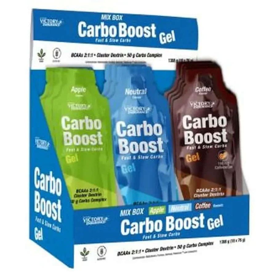 Weider Mix Box Carbo Boost Gel Appel-Neutro-Koffie 18 stuks.