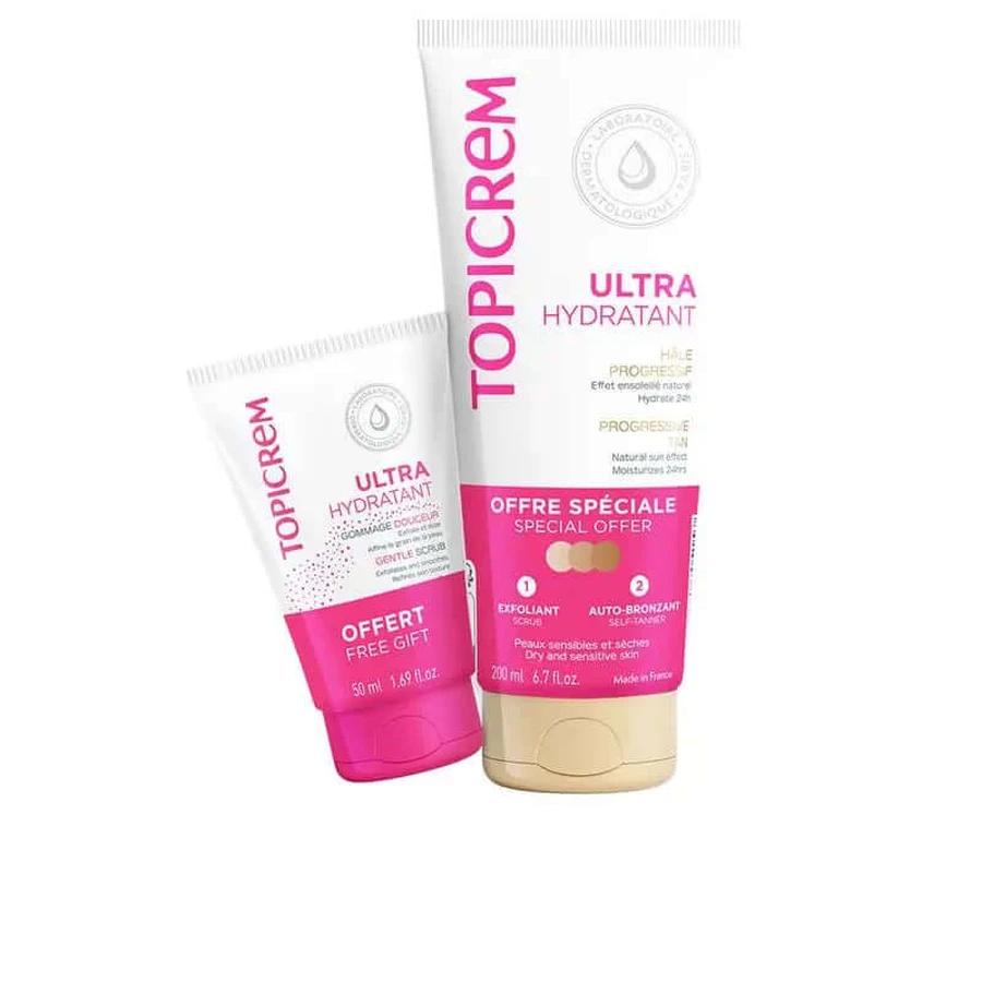 Pack Topicrem Uh Abbronzatura progressiva 200Ml + Scrub esfoliante 50 Ml