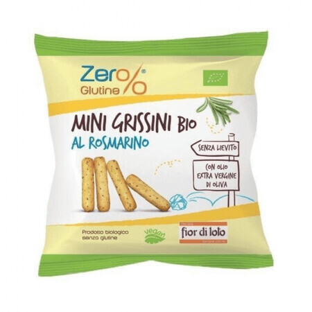 Biologische mini broodstengels met rozemarijn glutenvrij, 30 g, Fior di Loto