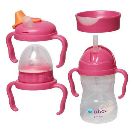 Envase con 4 tapas, +4 meses, 240 ml, Rosa, BBOX