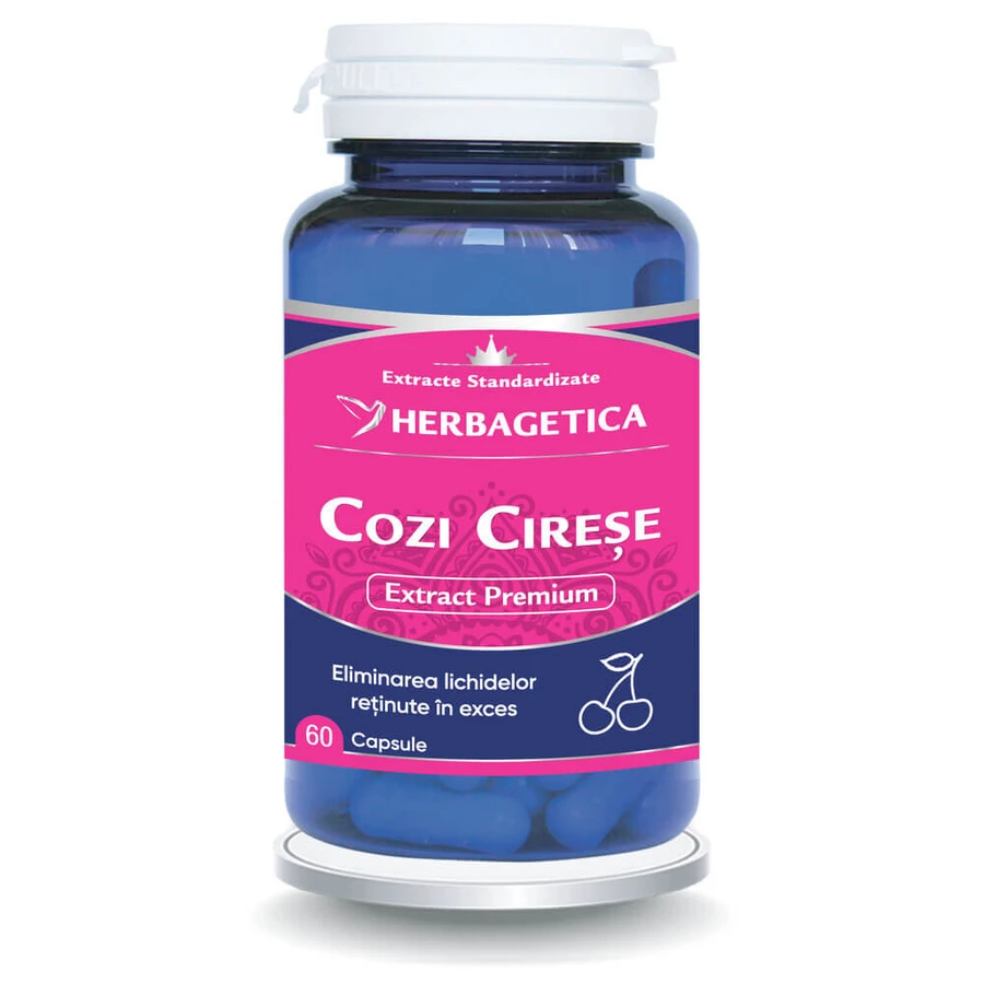 Cozi de cireșe extract, 60 capsule, Herbagetica