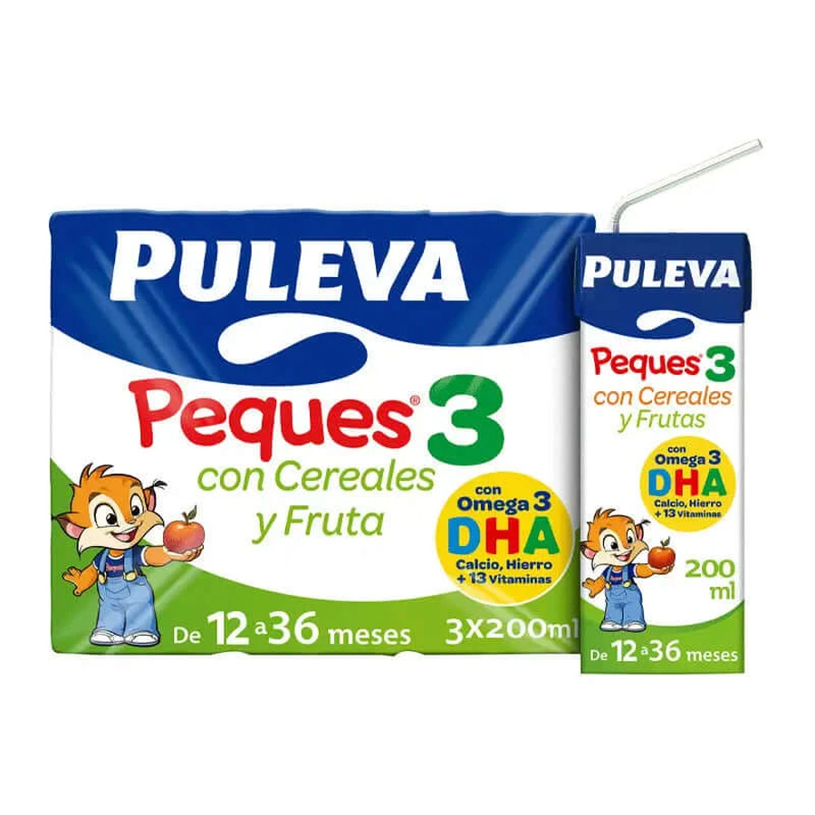 Puleva Peques 3 Growth Zboża i owoce 3X200 ml 10 sztuk: ceny i cechy