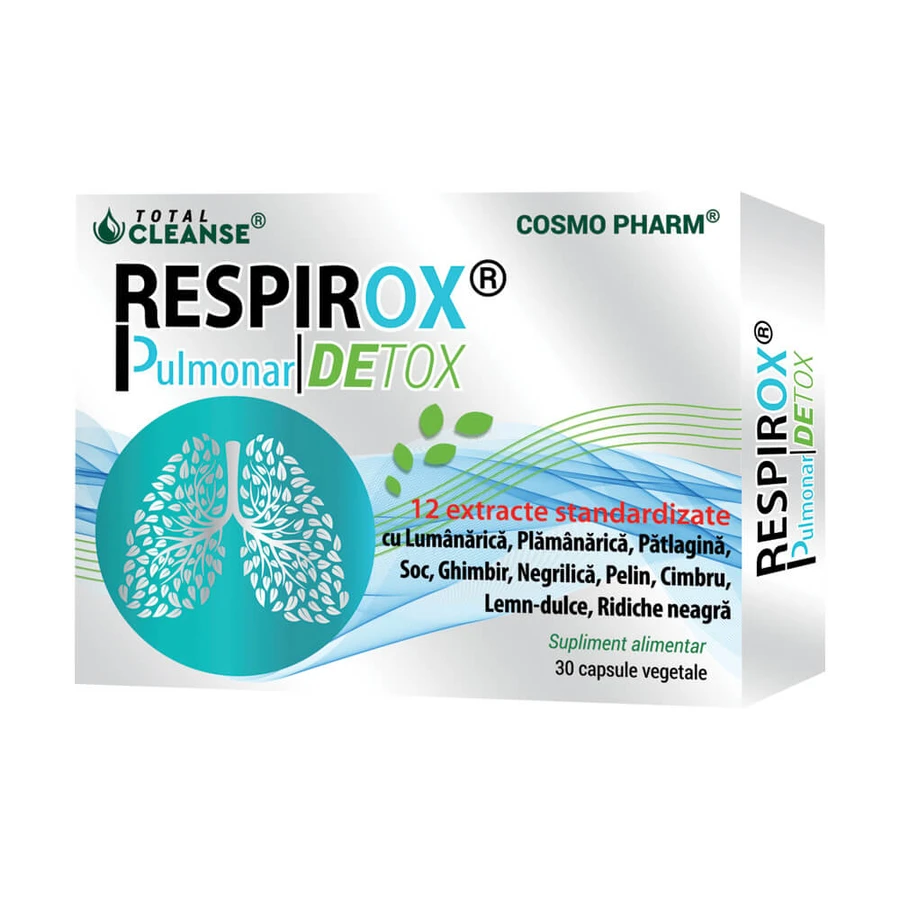 Respirox Pulmonary Detox Total Cleanse, 30 cápsulas, Cosmo Pharm