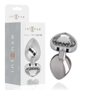 Korek analny Intense Metal Aluminium Serce Biały Rozmiar M