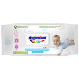 Baby wet wipes with lid and lime and aloe vera extract, 80 pieces, Hygienium