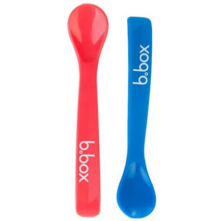 Juego de 2 cucharas flexibles de silicona, Azul y Roja, BBOX