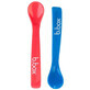 Juego de 2 cucharas flexibles de silicona, Azul y Roja, BBOX