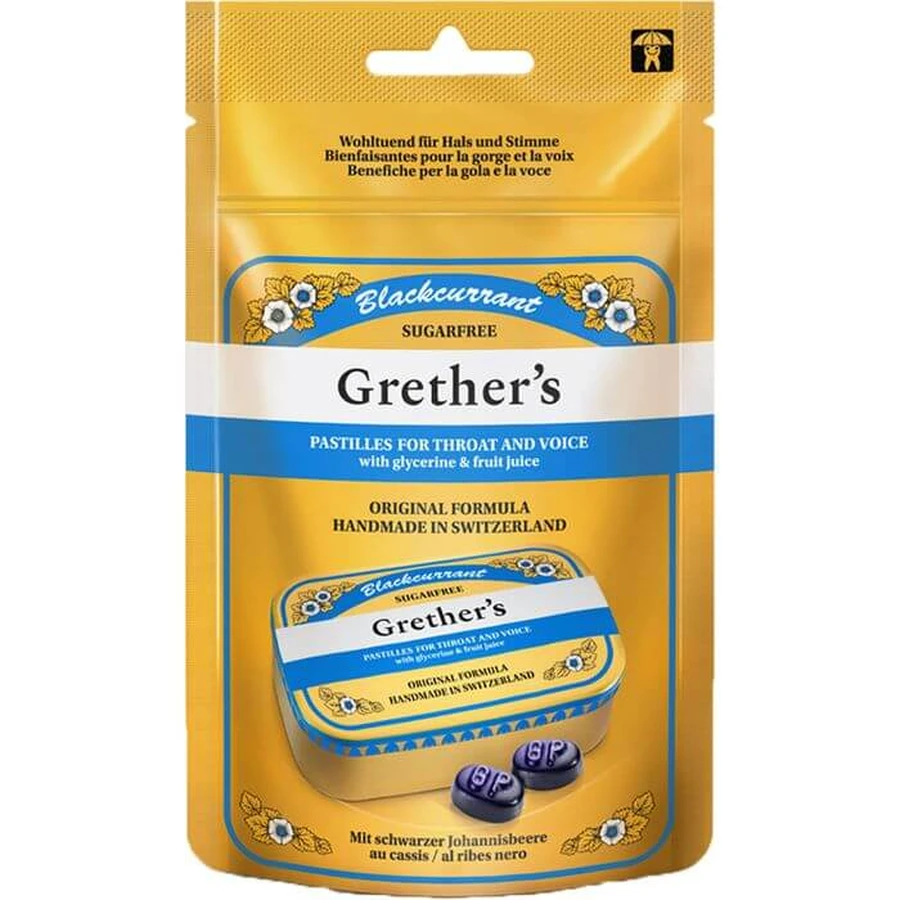 GRETHERS Coacăz negru Reîncărcare pungă de patiserie argintie 110 g