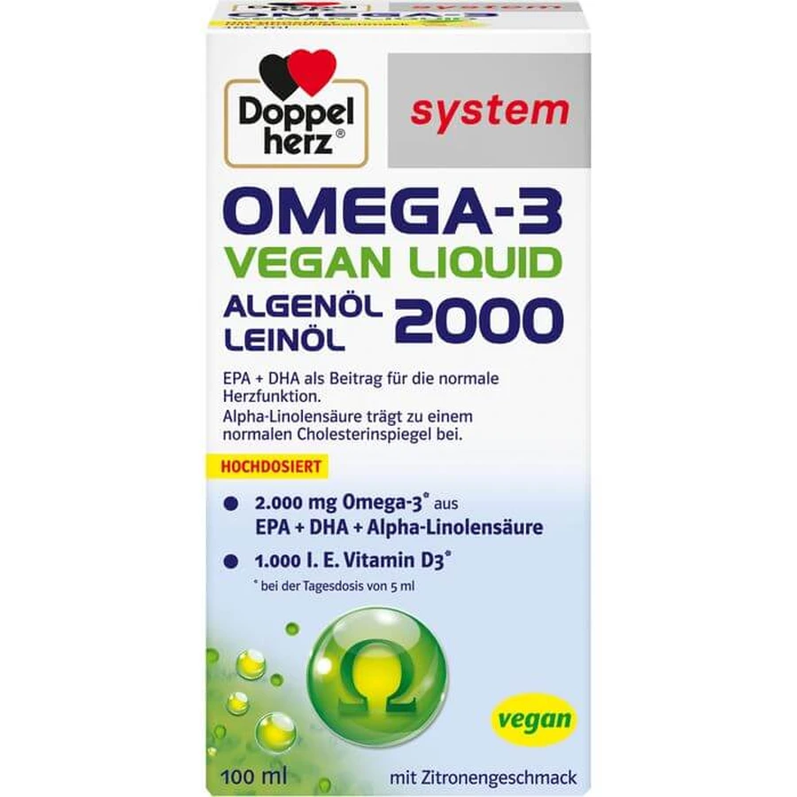 DOPPELHERZ Omega-3 vegan Liquid 2000 system 100 ml: ceny i cechy