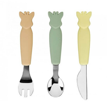 Set de 3 couverts en silicone Girafe Sophie, Vulli