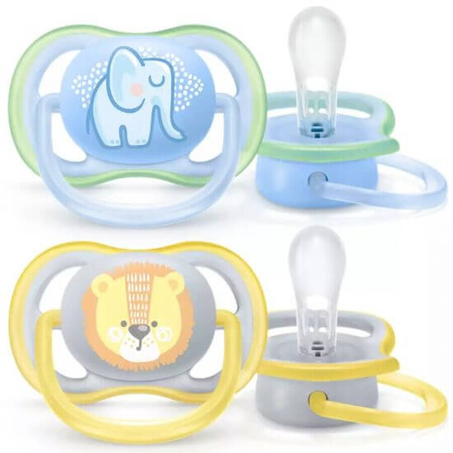 Ciuccio per bambino Ultra Air, 0-6 mesi, 2 pezzi, SCF085/01, Philips Avent