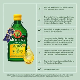 MÖLLER'S Omega-3 Ulei de lămâie 500 ml